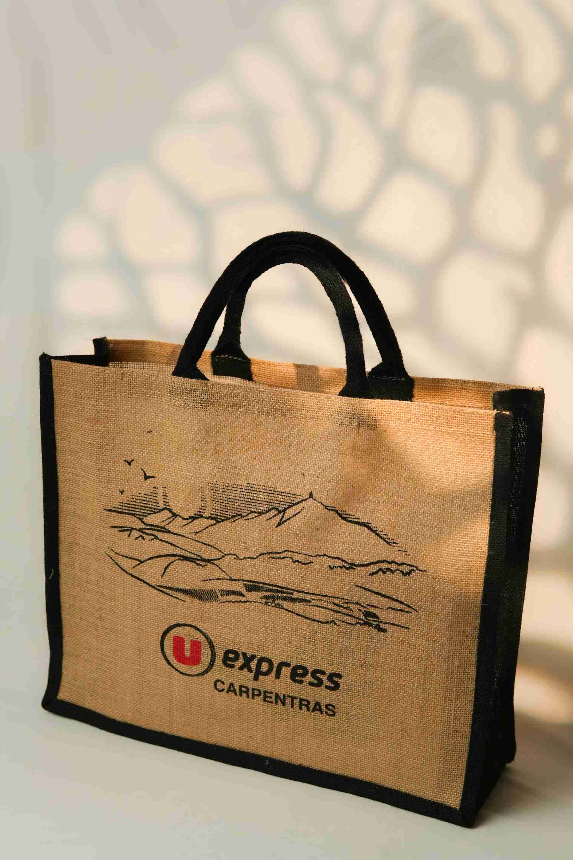 Natural Contrast Handle promotional Jute Bag