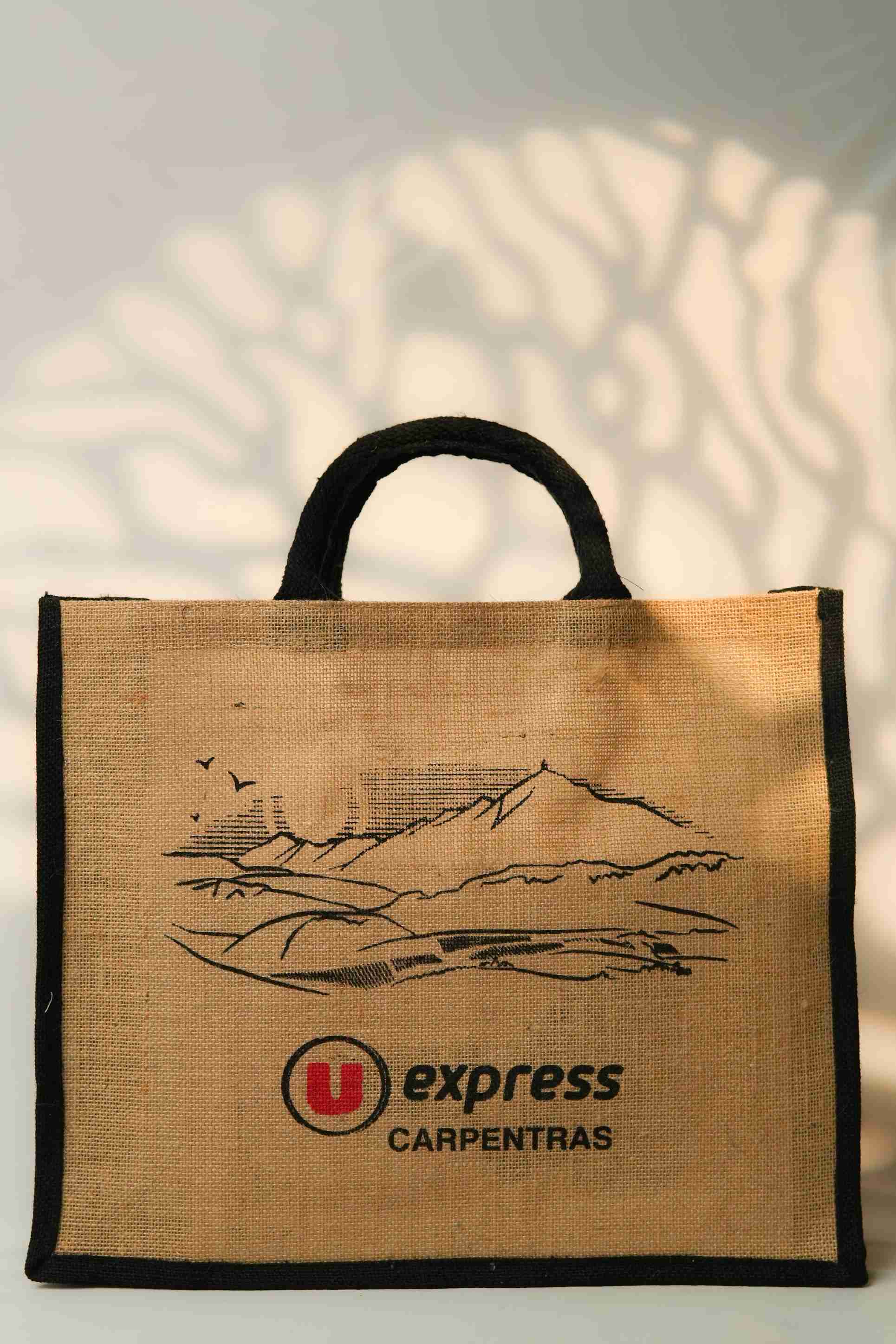 Natural Contrast Handle promotional Jute Bag